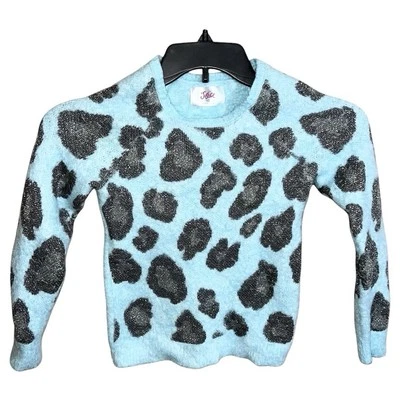 Justice Sweater Girls Size 10 Teal Gray Long Sleeve Kids - Image 1 of 3