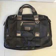 Tumi Alpha Bravo Brief Nylon & Leather Bag Black No Shoulder Strap No Initials
