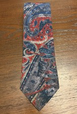 Vintage Christian Dior Monsieur Neck Tie Paisley Red Blue Made in USA
