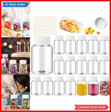 Clear Pill Bottles 18 Pack 80ML Plastic Empty Medicine Containers with Lids