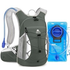 Hydration Backpack with 2L Water Bladder - Lightweight 15L Daypack with Phone...
