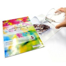 A4 White Matte Vinyl Waterproof Self Adhesive Inkjet Laser Printable Sticker UK