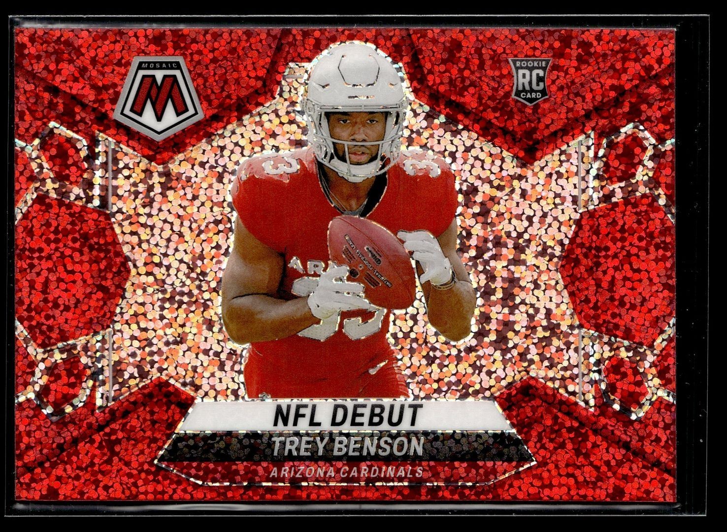 2024 MOSAIC RED SPARKLE NFL DEBUT 277 Trey Benson Arizona Cardinals