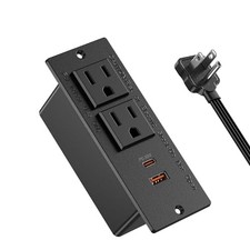 Recessed Power Strip USB C PD 30W Fast Charging,Flush 30W USB-C Ports Black