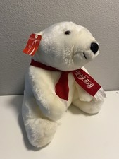 Vintage 1993 Coca-Cola Polar Bear Plush Stuffed Animal Dakin Red Scarf Toy Coke