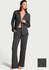 Victoria's Secret Modal Pant Longsleeve Pajama Set Size XL Charcoal Gray NWT 