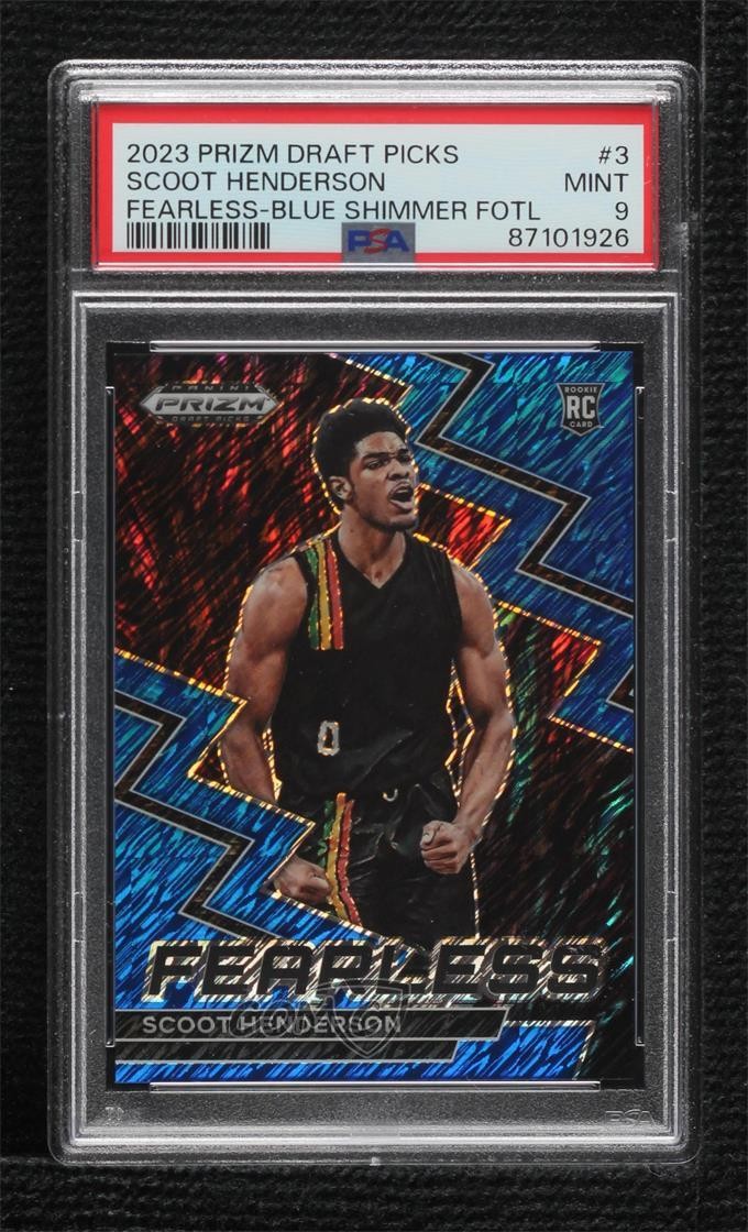 2023 Prizm Draft Picks FOTL Blue Shimmer 2/19 Scoot Henderson #3 Rookie RC 0x3f