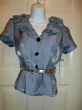 NWT NEW Adrianna PAPELL Evening Essentials VIOLET Jacket TOP SZ 8 MEDIUM 119