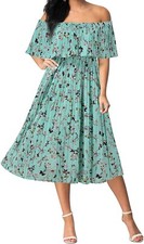 Mmondschein Women's Vintage Off Shoulder Evening S Party Chiffon Maxi Dress D2
