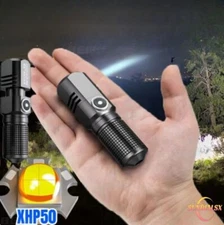 100000LM Portable LED Flashlight Zoomable Work Light Tactical Torch Waterproof