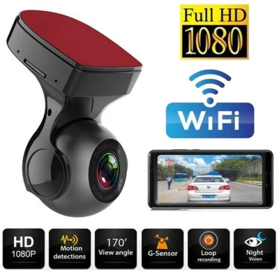 MM ELECTRONICLES 170° WiFi Dash Cam Recorder Car Camera HD 1080P Car DVR Vehicle Video G-Sensor
