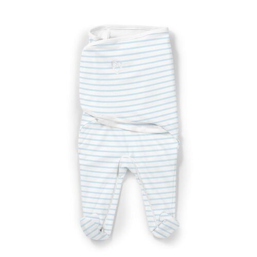 SwaddleMe 1 Piece Footsie Blue and White Stripe  - Picture 1 of 3