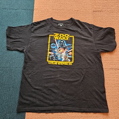 stain* Cleveland Metroparks Zoo Wars Adult Graphic T-Shirt XL Black S/S W9a