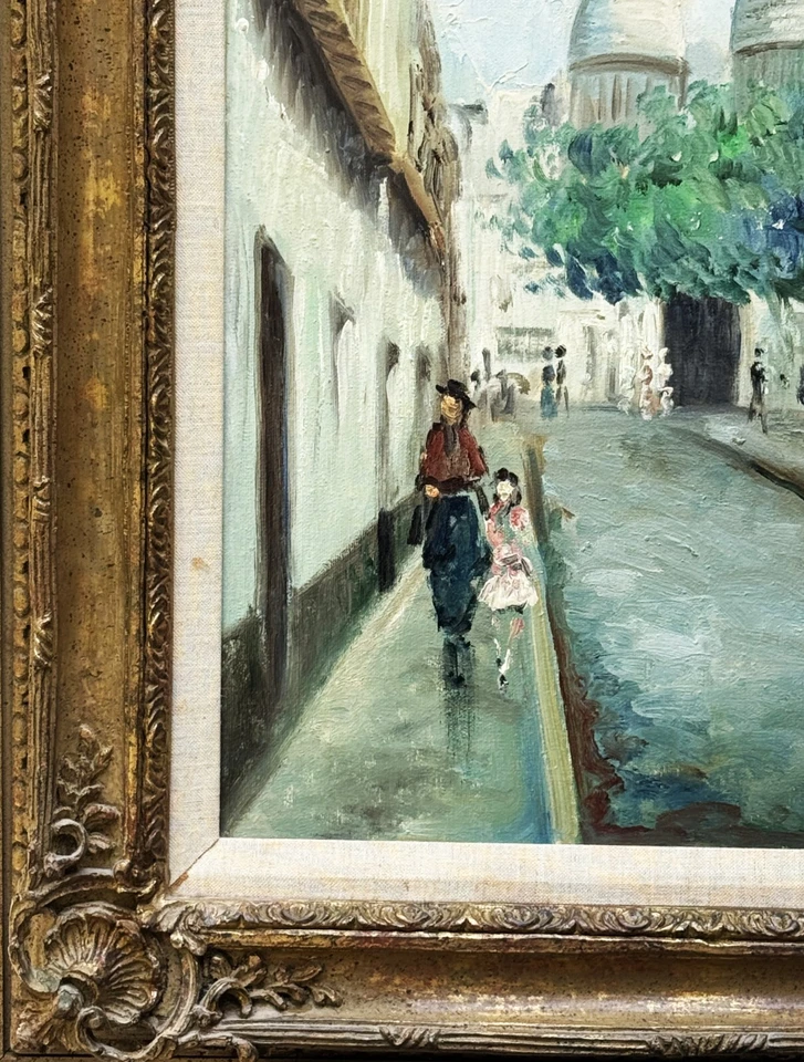 Andre Masset (Francés, 20C), De Colección Original Texturizado O/C "Montmartre, París" Enmarcado Foto 4 de 4