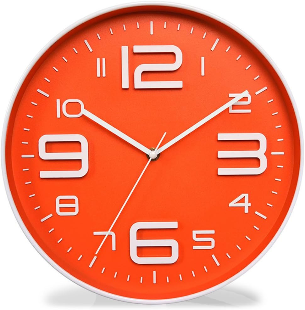 Non-Ticking Silent Quartz Wall Clock with Big 3D Number Modern Design Quiet Swee