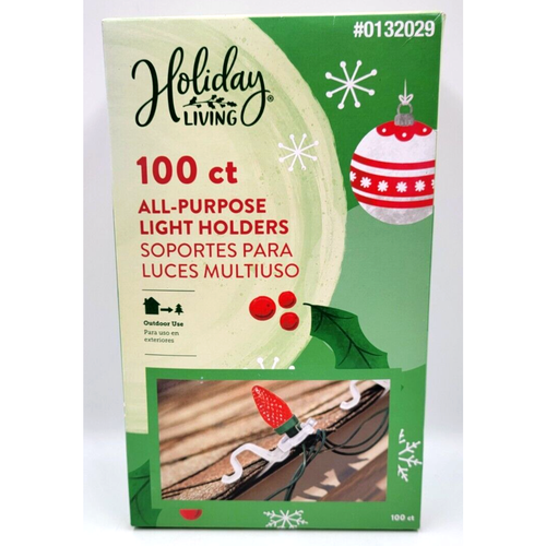 Holiday Living Plastic Shingle Gutter Clips Christmas Light 100 Pk for