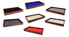 Stackable Mahogany Presentation Tray Lined With Leatherette or Velvet Show Pad
