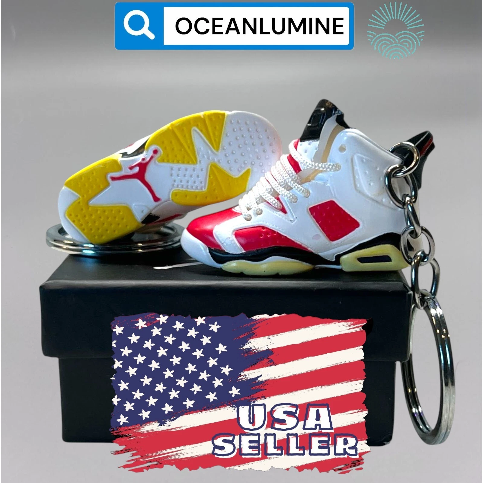 Porte clés Jordan 3D Mini Sneaker de la meilleure qualité, boîte à chaussures, boîte d'affichage option