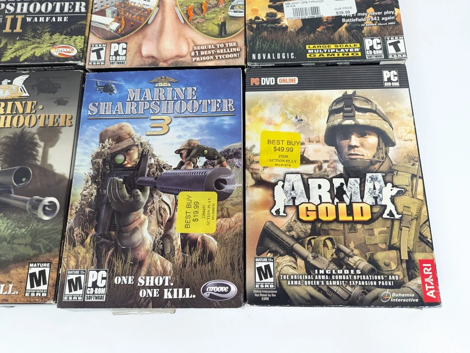 Lot Of 8 PC Military Shooter RPG FPS Games Medium Boxes Some With Manuals L12 - Image 4 of 4