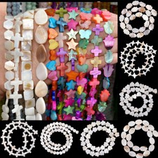 Mother of Pearl Shell Cross Heart Square Loose Beads Jewelry Accessories Strand