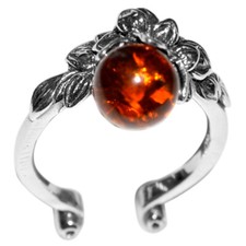 4.89g Authentic Baltic Amber 925 Sterling Silver Ring Jewelry N-A7148 s.9