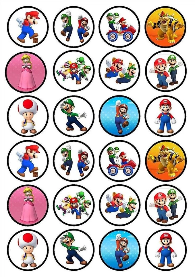 Super Mario Tortenaufleger Super Mario Tortendeko Muffinaufleger Super Mario - Bild 4 von 4