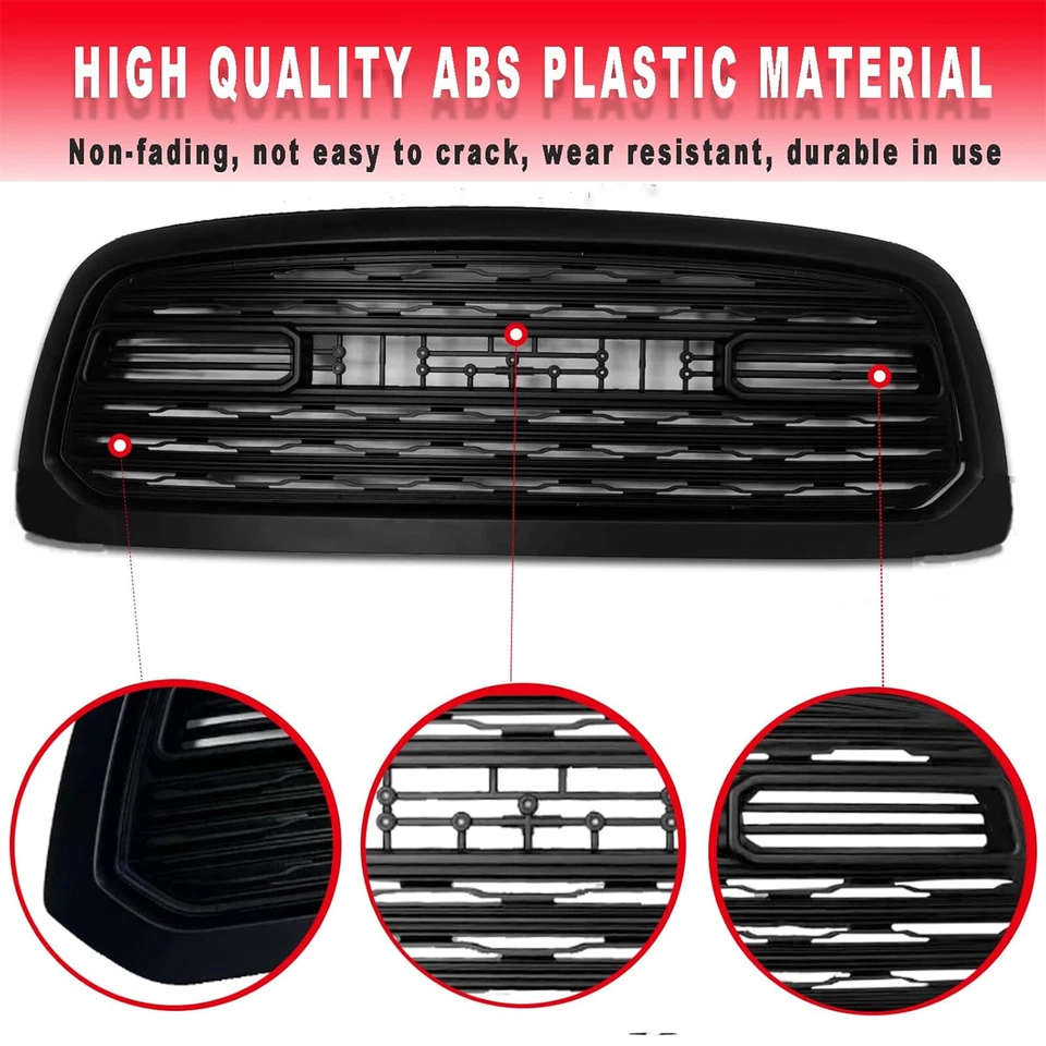 For 2013-2018 Dodge Ram 2500 3500 Front Grille LTD Style Black Grille W/ Letters Foto 4 de 4