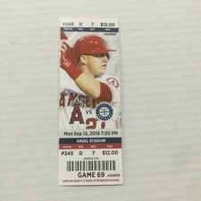 ANGELS 2016 TICKET STUB 9/12/16 VS MARINERS~Dan Vogelbach DEBUT