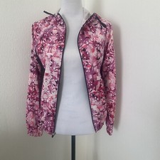 Champion Pink  Purple Prism Full Zip Hooded Windbreaker Jacket XS