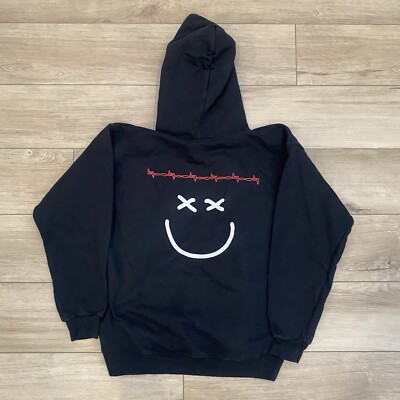 Post Malone I Fall Apart Black Pullover Hoodie Adult Size Medium Drawstring  Logo