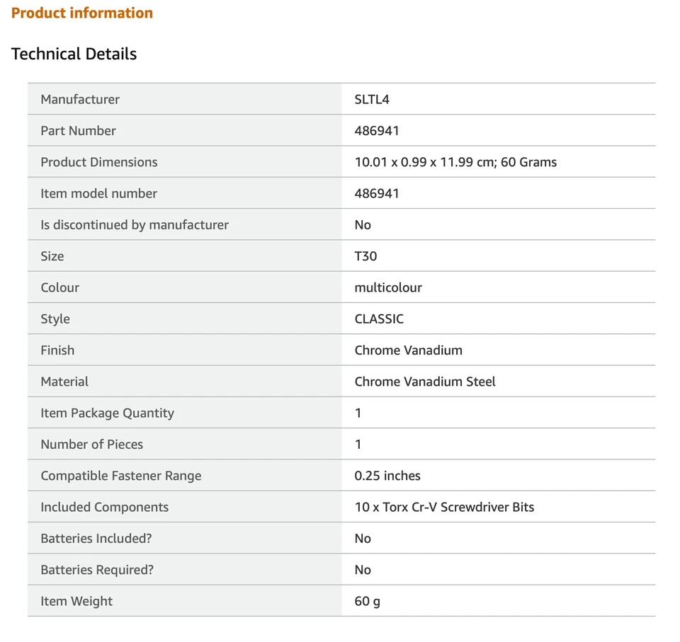 Silverline Trx Cr-V Screwdriver Bit T30 10 Pack CRV-T30 - Image 4 of 4