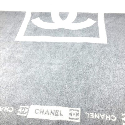 CHANEL タオルセット グレー CHANEL Bath towel Gray White Interior Throw Blanket CC Sports