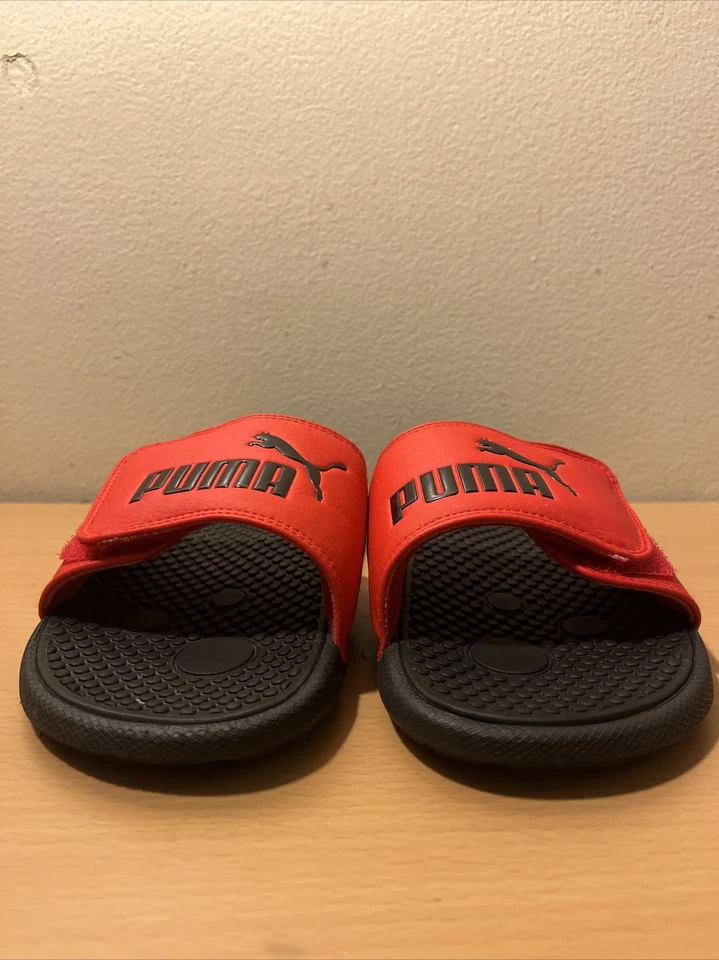 PUMA Unisex-Child Cool Cat Hook and Loop Black Slide Sandal Size 2C - Image 3 of 4