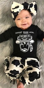 baby girl cow print outfit