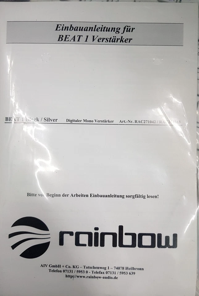 RAINBOW BEAT 1+ 1x600W RMS in 2Ohm CLASS D, HI-INPUT, POWERFUL, NEW, BIG SALE - Bild 3 von 4