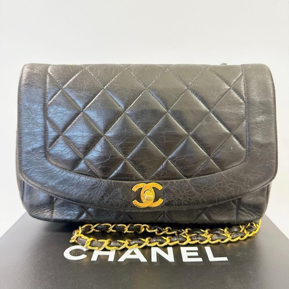 Chanel Diana 25 Matelasse Lambskin Chain Shoulder Bag
