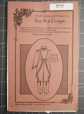 Easy Sew Designs Sewing Pattern Historical Period 1800's Doll Size 23 -24"