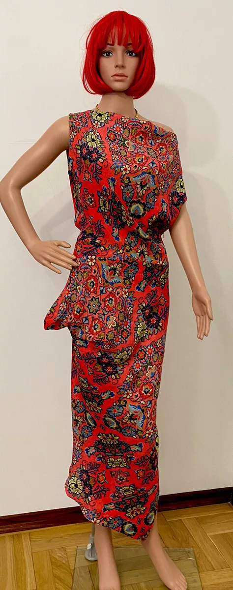 ❤️VIVIENNE WESTWOOD ❤️ANGLOMANIA FLORAL PRINT RUNWAY DRESS Sz:IT:42 S-M