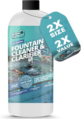 16Oz Fountain Cleaner Safe for Birds - Cleans 80 Gallons of Water, Efficient Wat
