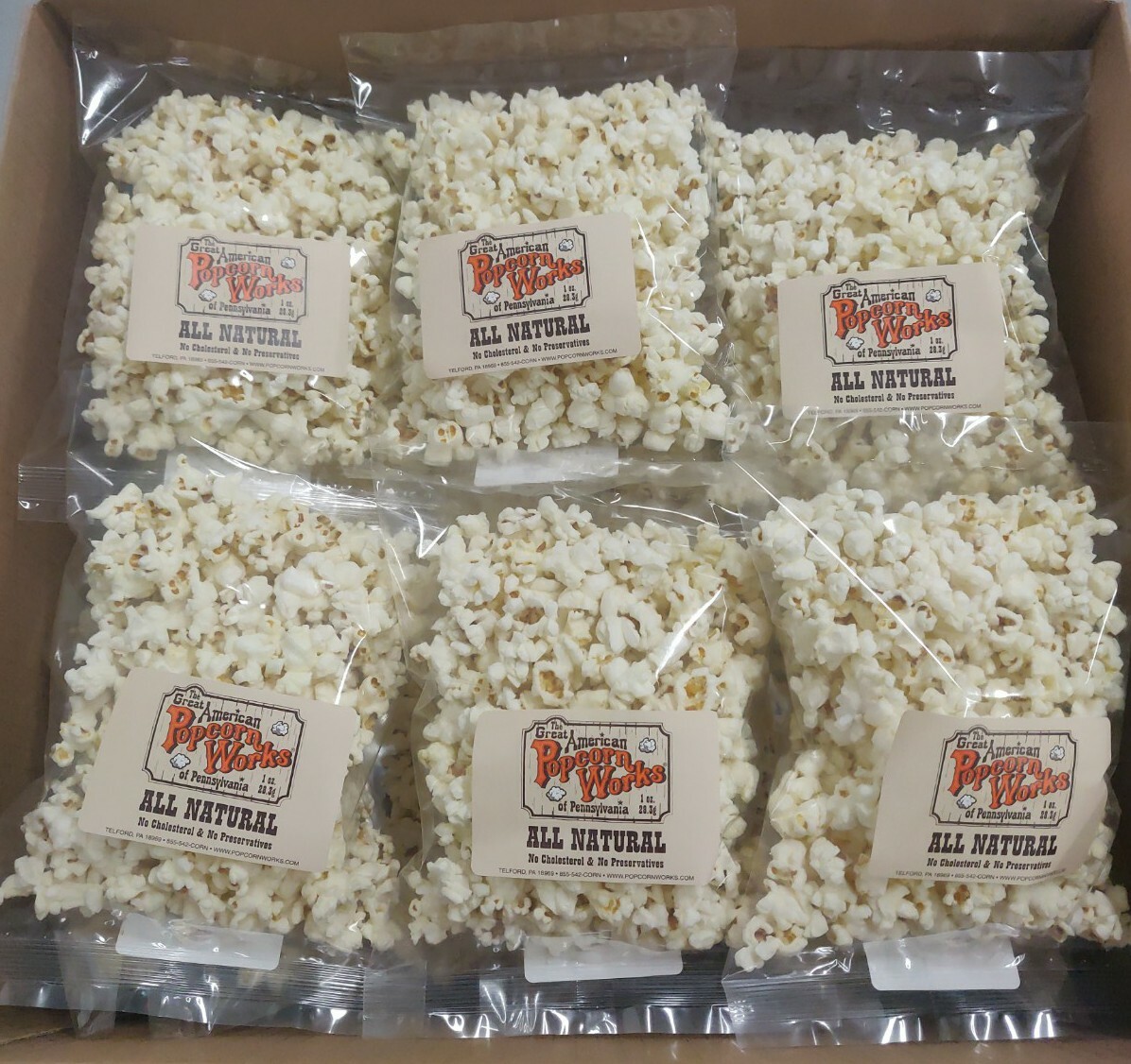 Case of 24 1oz Snack Bag All Natural Gourmet Popcorn