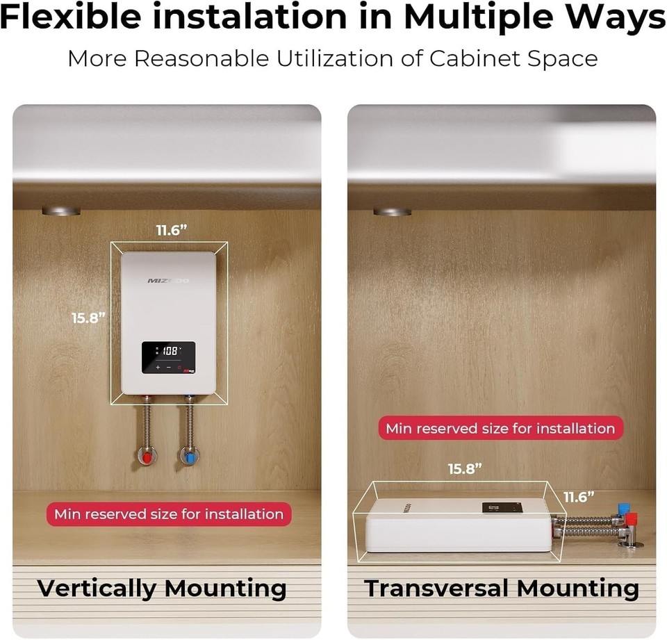 3500W Electric Tankless Water Heater Instant Hot Water Heater for whole