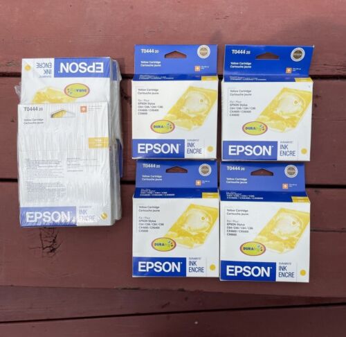 9 cartuchos de tinta amarilla Epson T0444 20 sellados de fábrica para lápiz óptico Epson caducado - Imagen 1 de 20