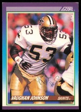 Vaughan Johnson Autographed Signed 1990 Score Card #196 New Orleans Saints
