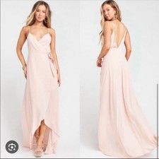 Show Me Your Mumu NWT Meghan Wrap Dress, Pink Dusty Blush Crisp, Size Medium
