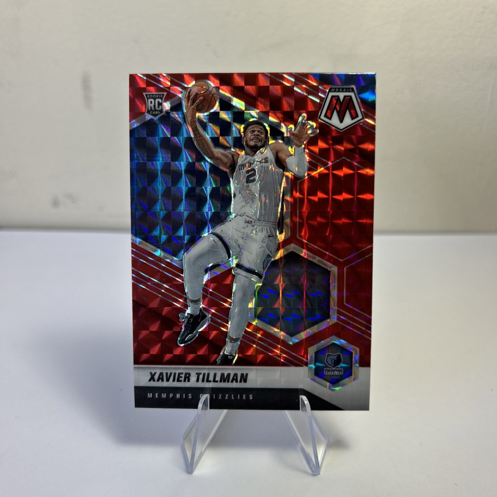 2020-21 Panini Mosaic - Rookie Xavier Tillman #213 Reactive Red Prizm (RC)