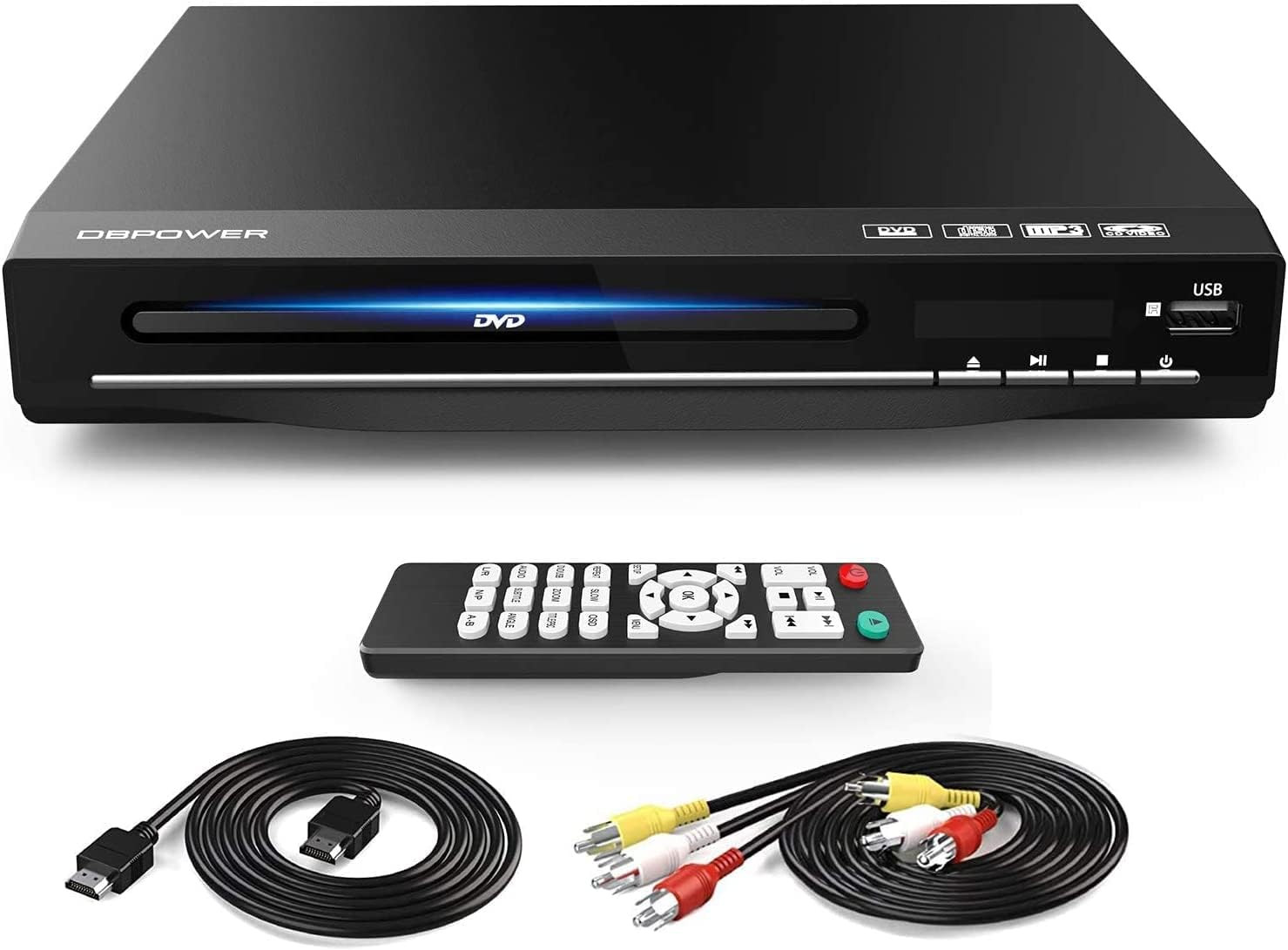 DVD Player for TV, DVD Players with HDMI & AV Cable, Full HD 1080P All-Region Fr
