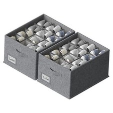 2 Pack Shoe Organizer for Closet,Fits up to 24 16.5 12.6 9.5 x1 Dark Gray