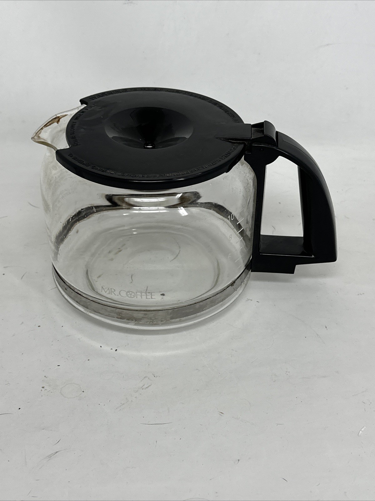 Mr. Coffee Replacement 10 Cup Glass Coffee Carafe Black Lid, Handle