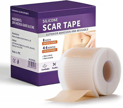 HPUFKOT Medical Grade Silicone Scar Sheets, (1.6'' x 60'' Scar Roll-1.5M) - Reusab