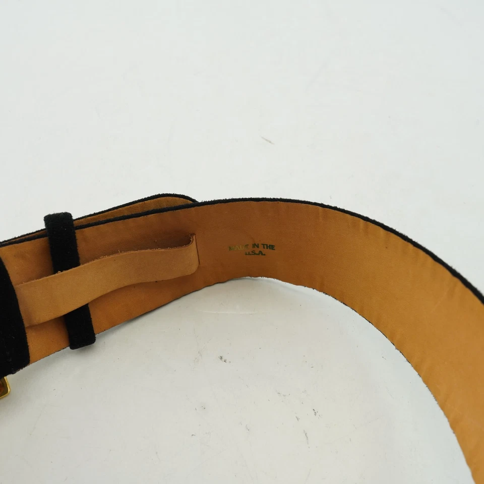 Vintage Donnan Karan M 200411 gamuza negra con hebilla de cuero color dorado Foto 4 de 4